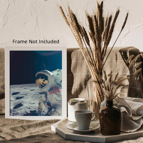 Posterizer 1 pcs-astronaut in spacesuit on the moon 1-Astronomy & Celestial Art-Gift for Men Women Teens-Decor for Home & Office- unframed wall ar...